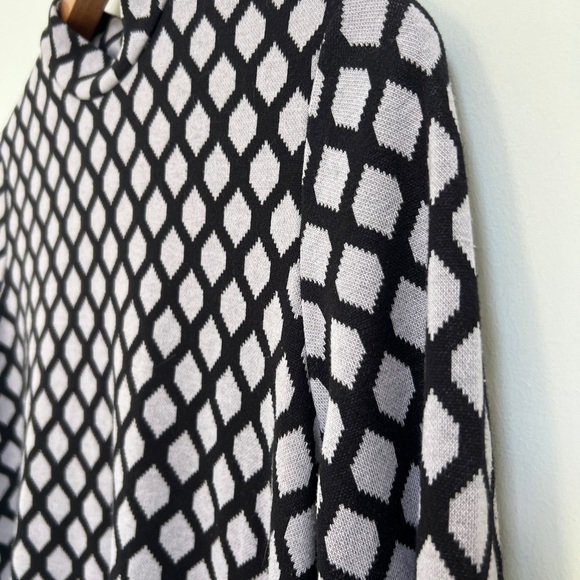 TYLER BOE Women's Black Geometric Print Round Neck Short Sleeve Shift Dress - Picture 2 of 6